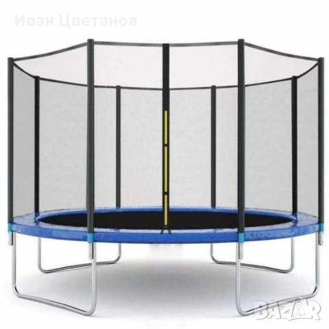Ултра здрав портативен батут със защитна мрежа батут с размер 2,44 м. в диаметър + стълбичка