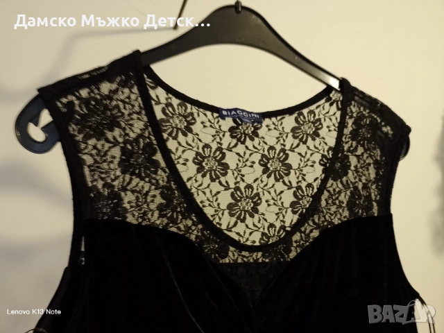 Романтична кадифена рокля с дантела , снимка 3 - Рокли - 51959528