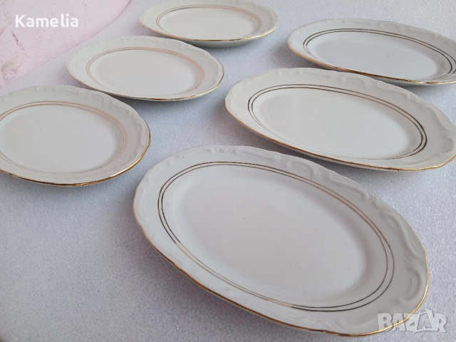 Български порцеланови елипси, снимка 3 - Чинии - 51060900