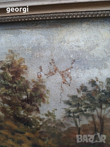 две антични картини маслени бои върху платно на художника M. Vasseax, снимка 7 - Картини - 54029832