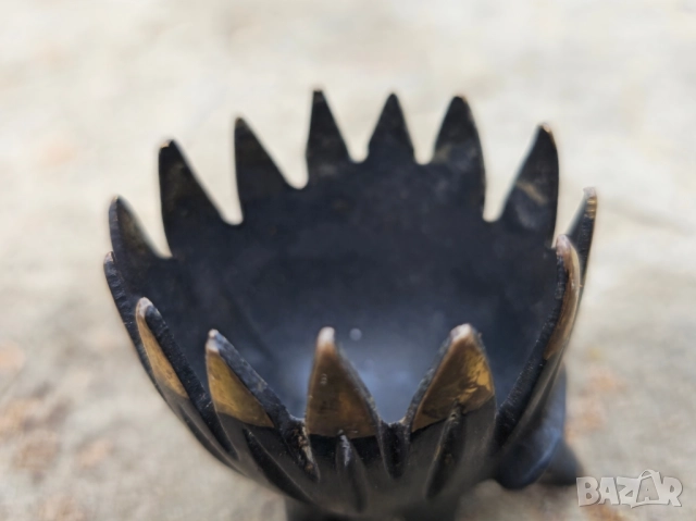 Бронзов Таралеж пепелник, снимка 4 - Декорация за дома - 52353468