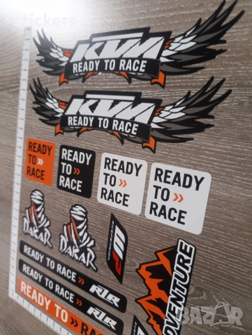 Стикери КТМ KTM Stickers 16 бр. Ready to race Dakar, снимка 4 - Аксесоари и консумативи - 51433279