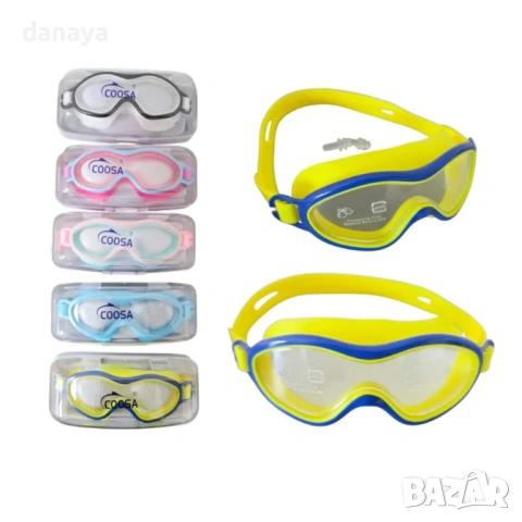 6563 Силиконови очила за плуване с тапи за уши в кутия, снимка 8 - Водни спортове - 54130237