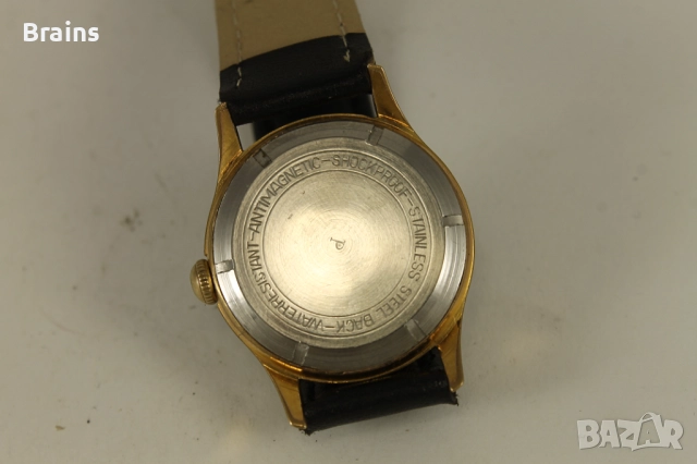 1940's ZENTRA Позлатен Немски Часовник Шахматен Циферблат, снимка 7 - Антикварни и старинни предмети - 51786280