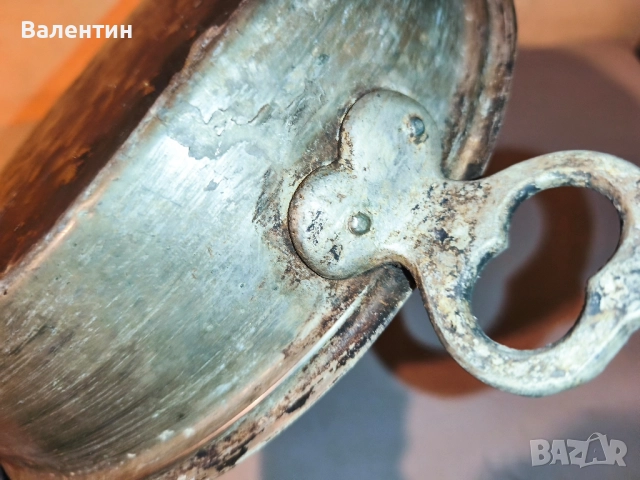 Бакърена тава с НАДПИС, снимка 7 - Антикварни и старинни предмети - 52540064