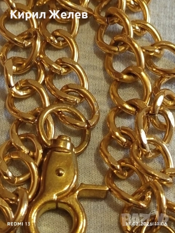 Класическо златисто колие закопчалка тип Омар много красива плетка стилен дизайн 51914, снимка 6 - Колиета, медальони, синджири - 53463415