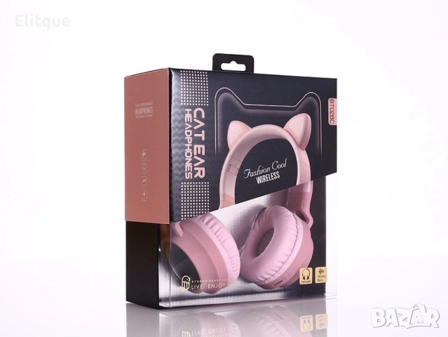 Безжични bluetooth слушалки  с котешки уши за деца BT-023C - EP9, снимка 3 - Друга електроника - 52819330