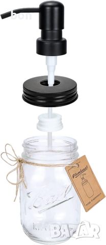 Дозатор за сапун PLOMKEEST Mason Jar, снимка 3 - Други стоки за дома - 46443038