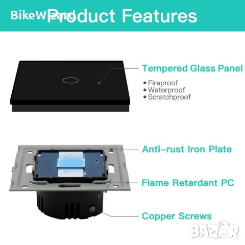 BSEED сензорен превключвател за осветление 1 посочен, снимка 3 - Други стоки за дома - 45967706