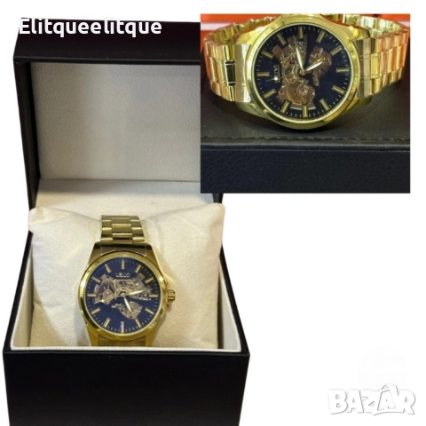 Луксозен златен часовник LEIYI - с прецизен циферблат, снимка 4 - Мъжки - 52278899