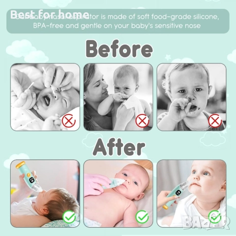 FACAIO Назален аспиратор с 3 накрайника, музикална, светлинна  функция, снимка 2 - Други - 51856378