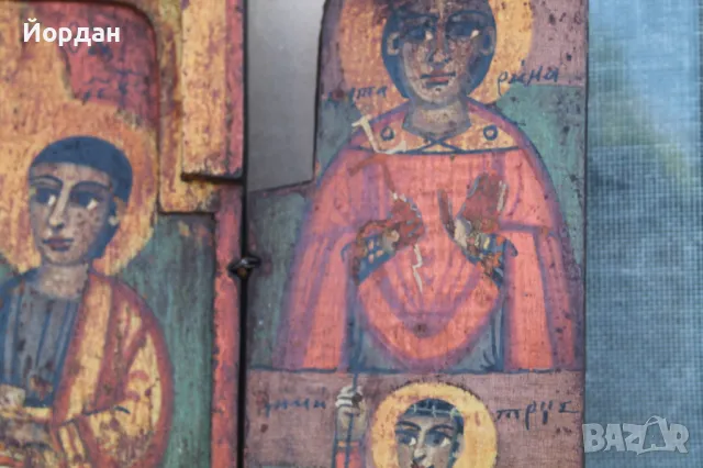 Домашна Българска икона триптих , снимка 16 - Икони - 50071461