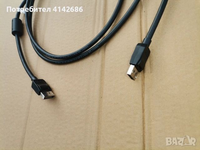 Кабел displayport към displayport 2 метра , снимка 2 - Кабели и адаптери - 53222736