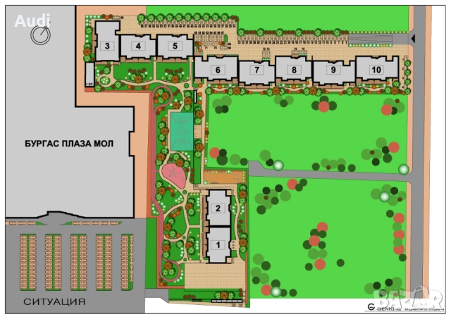  Едностаен GRAND PLAZA REZIDENSES Първият в България комплекс топла връзка към МОЛ!Със собствен двор, снимка 5 - Апартаменти - 53972588