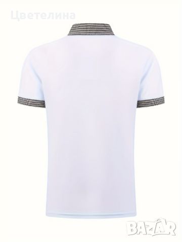 Мъжка ежедневна карирана риза с ревер,4 копчета,винтидж стил и къс ръкав, снимка 2 - Тениски - 45797188