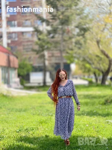 Винтидж Бохо рокля в люляков принт