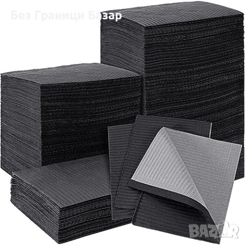 Нови Черни еднократни стоматологични лигавници 250 броя 33 x 45.5 см подложки за зъболекар и татуист