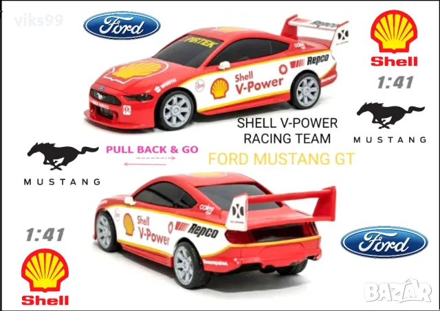 Ford Mustang GT Shell Motorsport - Мащаб 1:41 , снимка 1 - Колекции - 48480158