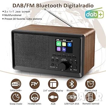 BIAOQINBO Dab/Dab+ радио с Bluetooth 5.0 Цифрово FM радио Носталгично преносимо радио 