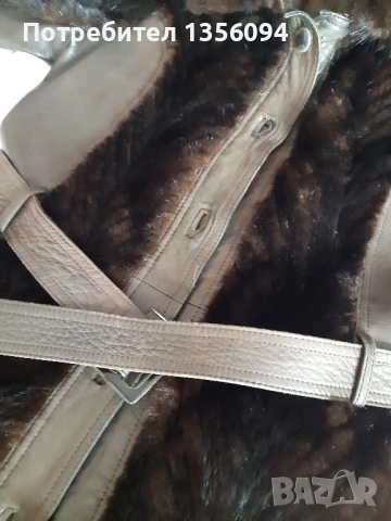 Палто от естествена кожа визон и кожа, снимка 4 - Палта, манта - 53939811