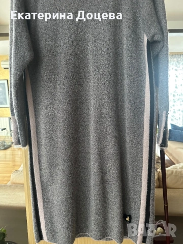 Сива рокля плетиво, снимка 2 - Рокли - 53574489