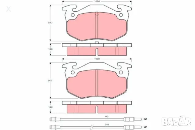 VERTEX VR1279 НАКЛАДКИ ПРЕДНИ CITROEN BX 1982-1994 OE 95624484 OE 95589273 OE 1617247480 OE E172143, снимка 1 - Части - 39980358