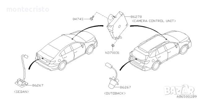 Модул задна камера Subaru Outback BT (2019-2023г.) 86278AN-001 / 86278AN001, снимка 4 - Части - 45932042