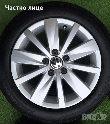 Продавам 4бр оригинални 16-ки джанти с летни гуми за Фолксваген Пасат, Голф, Туран,Джета , снимка 3 - Гуми и джанти - 53026465