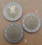 Монети 2 € , 2002 и 2003 г . , Германия " J " с изместване , снимка 1