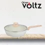 Тиган с капак Voltz Nice, Дълбок, Кован алуминий, Мраморно покр., Индукция, Кремав меланж, снимка 2