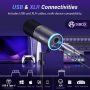 Микрофон за игри TONOR XLR/USB, динамичен микрофон с RGB светлина, снимка 4