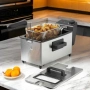 Електрически фритюрник Cheffinger CF-EDP3.0 3L, 2000W, неръждаема стомана, регулируема температура, , снимка 1