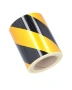 Светлоотразителна предупредителна маркировка, жълта и черна, 30 м x 14 см, PET материал, силно лепил, снимка 3