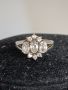 Красив сребърен пръстен Цвете маркиран с циркони, снимка 3