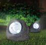 Слънчев соларен фенер LED камък дизайн 14.5x12.5x11cm, снимка 1 - Соларни лампи - 45836353