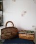 Автентична ратанова дамска чанта-кош и плетен панер., снимка 1