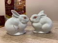 Два винтидж порцеланови зайци, Полонне, СССР / Украйна, снимка 2