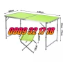 Сгъваема къмпинг маса с 4 стола 120х60 см, градинска маса 120х60 със столчета, зелена, снимка 1