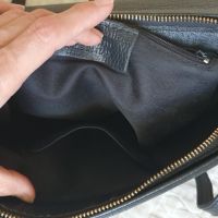 Черна дамска чанта, естествена кожа, снимка 3 - Чанти - 45433460