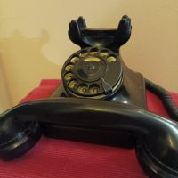 Стар бакелитена телефон Сименс, рогатка. , снимка 2 - Антикварни и старинни предмети - 45179943