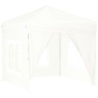 vidaXL Сгъваема парти палатка със странични стени, бяла, 2x2 м(SKU:93503, снимка 1 - Градински мебели, декорация  - 45318921