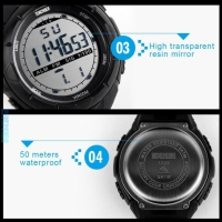 водоустойчив мъжки спортен часовник SKMEI кварц LED 1025 1258, снимка 4 - Мъжки - 44958536