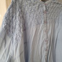 памучна синя дълга риза,асиметрична ГОЛЯМ размер,овърсайз- XXXL, снимка 7 - Ризи - 46156842