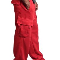 Мъжки едноцветни карго панталони с много джобове и свободна кройка, 4цвята , снимка 15 - Панталони - 45659237