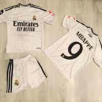 2025 Екип Мбапе + Чорапи Реал Мадрид НОВО 24/25 сезон Бял цвят Детско, снимка 1 - Футбол - 46101215