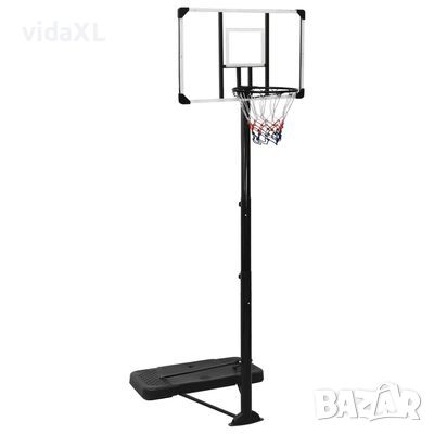 vidaXL Баскетболна стойка, прозрачна, 256-361 см, поликарбонат（SKU:93650, снимка 1