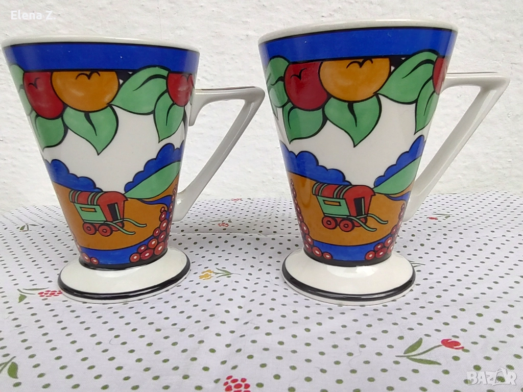 2 винтидж чаши Sadler Clarice Cliff Art deco, снимка 1