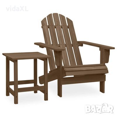 vidaXL Градински стол "Адирондак" с маса, чам масив, кафяви, снимка 1