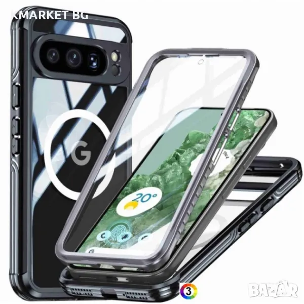 Google Pixel 9 Pro XL Силиконов Калъф Transparent IP54 Life Waterproof TPU и Протектор, снимка 1