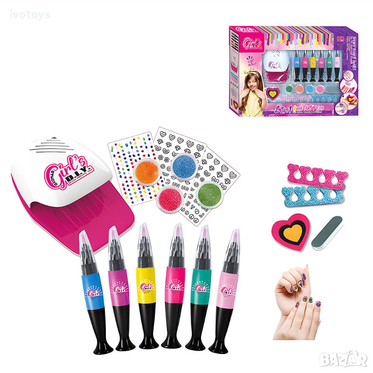Детски комплект за маникюр със сушилня - Код 5630, снимка 1